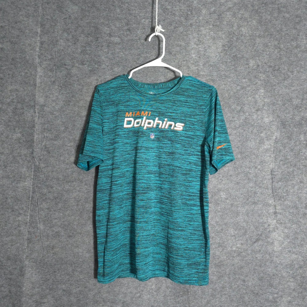 Nike‎ Miami Dolphins NFL Youth XL Teal Dri-FIT Space Dye Short Sleeve T-Shirt